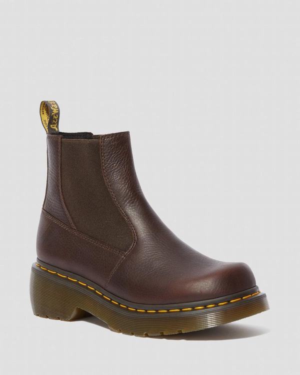 Dr Martens Dámské Boty Na Vysokém Podpatku Oates Harvest Hnědé, CZ-125936